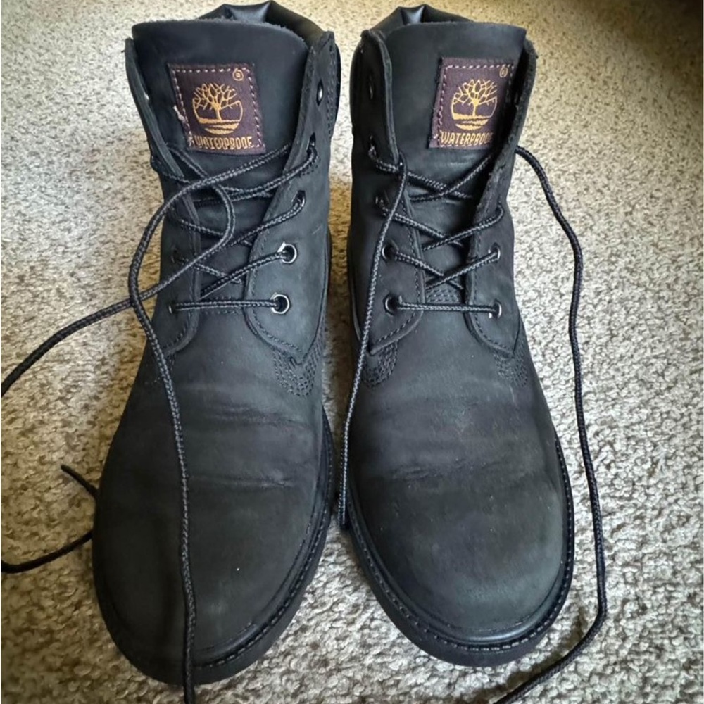 black Timberland boots